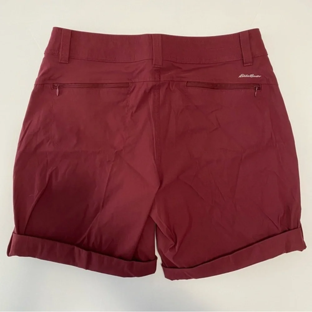 Women's Eddie Bauer Rolled Hem Bermuda Shorts 10‎ Burgundy Red Casual Outdoor